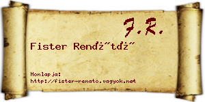 Fister Renátó névjegykártya